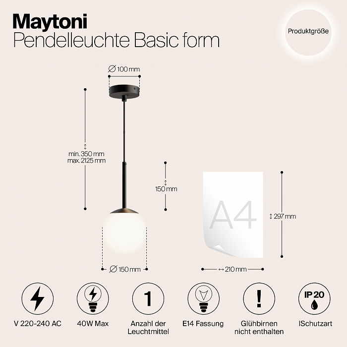 Светильник Maytoni MOD321PL-01B